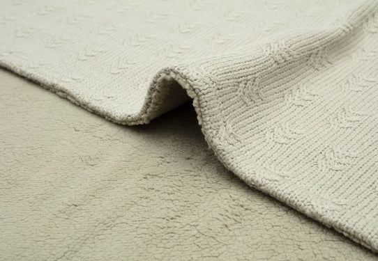 Deken Wieg 75x100cm Grain Knit - Olive Green/Velvet
