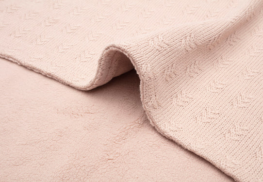 Deken Wieg 75x100cm Grain Knit - Wild Rose/Velvet